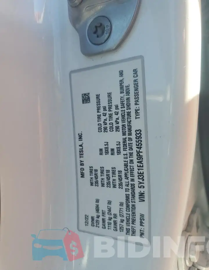 5YJ3E1EA9PF455933 Photo# 12