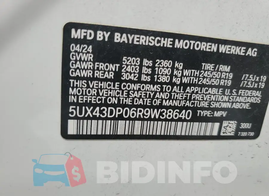 5UX43DP06R9W38640 Photo# 13