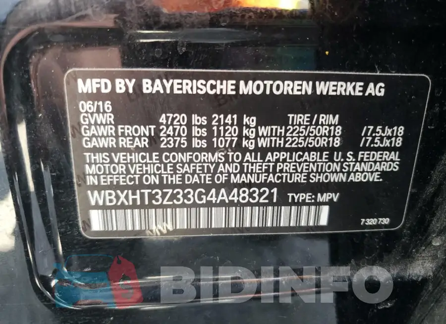 WBXHT3Z33G4A48321 Photo# 14