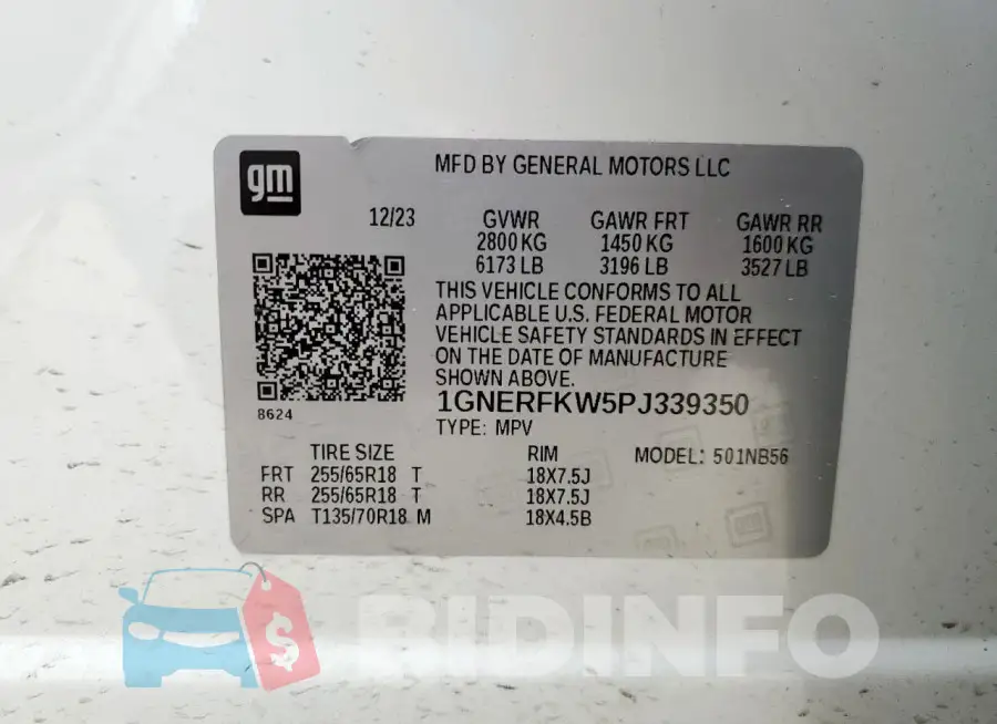 1GNERFKW5PJ339350 Photo# 14