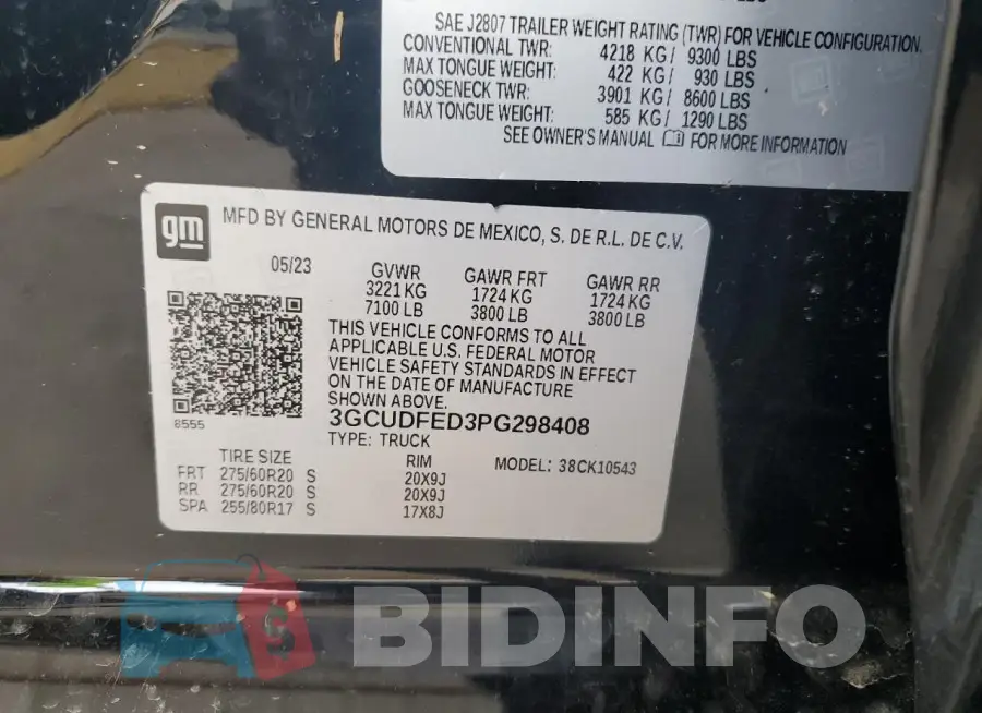 3GCUDFED3PG298408 Photo# 12