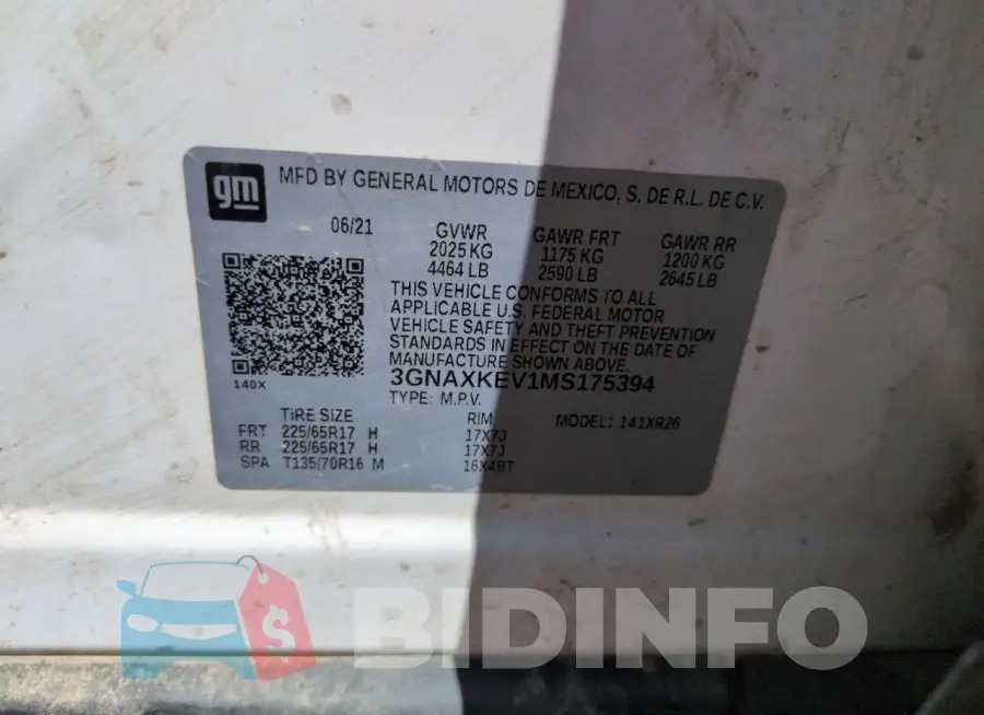 3GNAXKEV1MS175394 Photo# 12