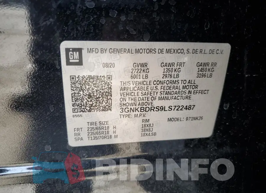 3GNKBDRS9LS722487 Photo# 14