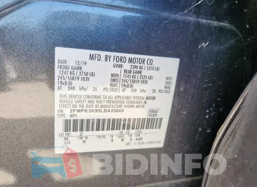 2FMPK3K95LBA55869 Photo# 13