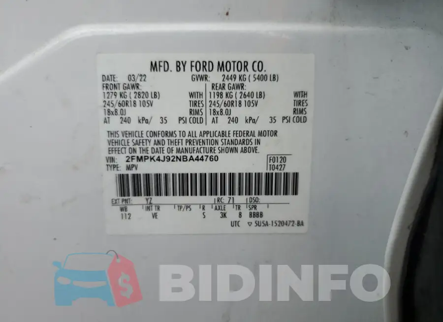 2FMPK4J92NBA44760 Photo# 13