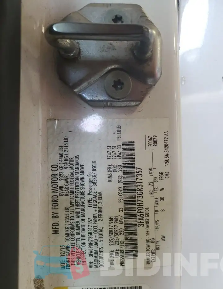 3FA6P0H73GR317357 Photo# 12
