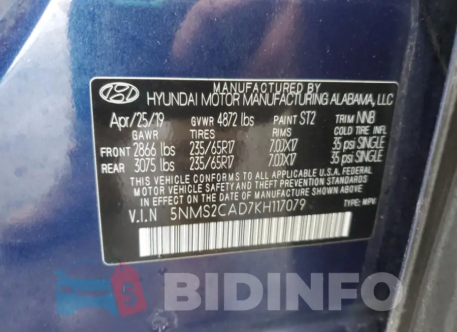 5NMS2CAD7KH117079 Photo# 13