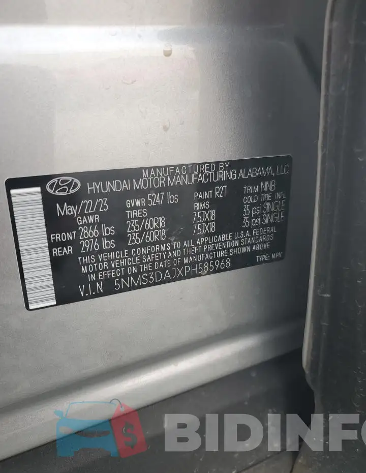 5NMS3DAJXPH585968 Photo# 14
