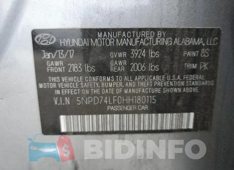 5NPD74LF0HH180115 Photo# 12