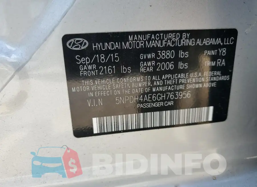 5NPDH4AE6GH763956 Photo# 12