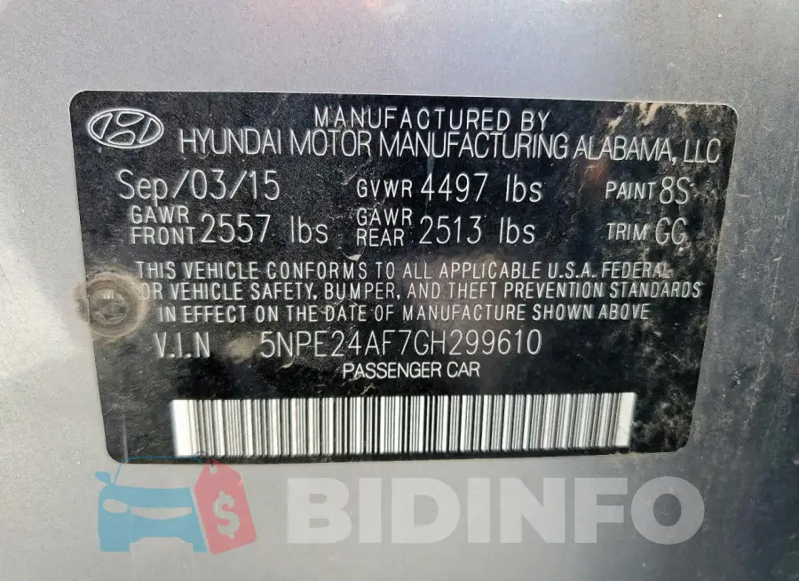 5NPE24AF7GH299610 Photo# 12