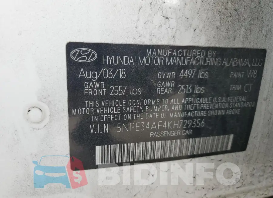 5NPE34AF4KH729356 Photo# 13