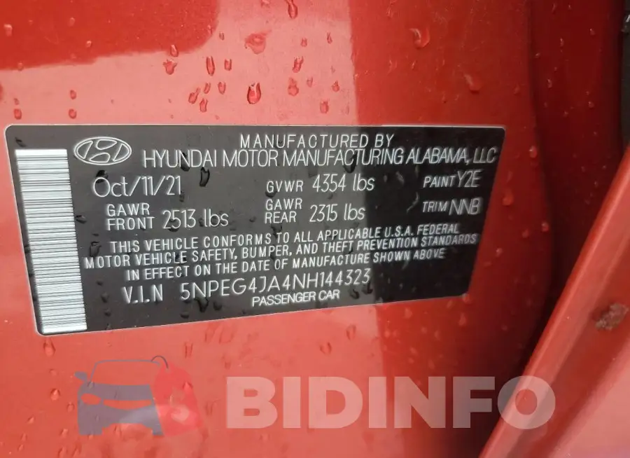 5NPEG4JA4NH144323 Photo# 12