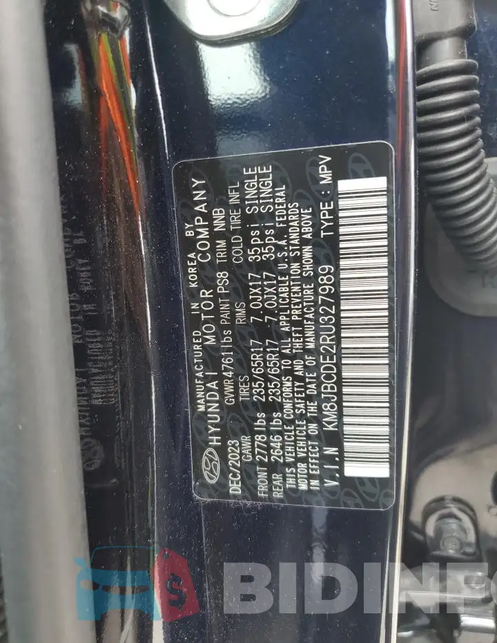 KM8JBCDE2RU327989 Photo# 13