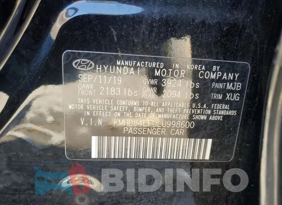 KMHD84LF0LU998600 Photo# 12