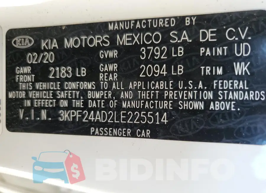 3KPF24AD2LE225514 Photo# 12