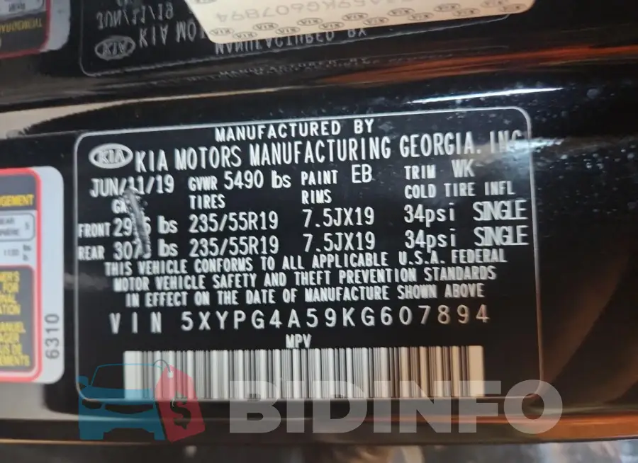 5XYPG4A59KG607894 Photo# 13