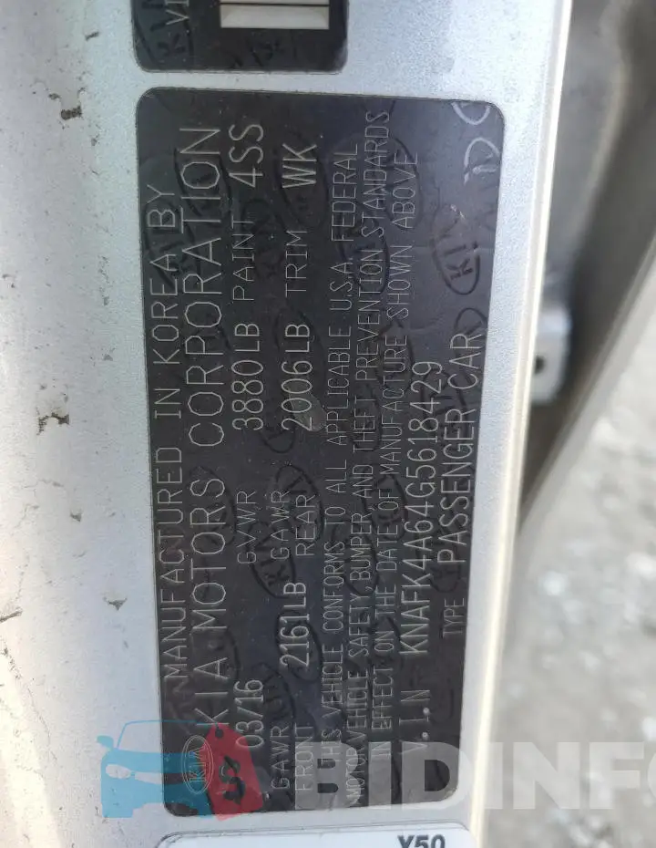KNAFK4A64G5618429 Photo# 13