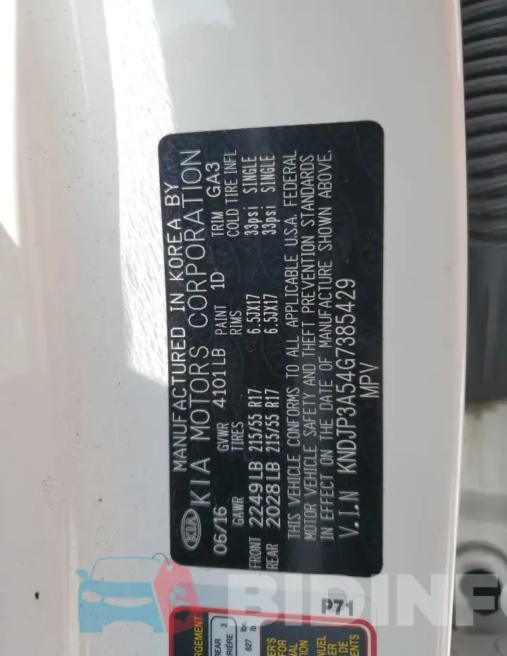 KNDJP3A54G7385429 Photo# 12