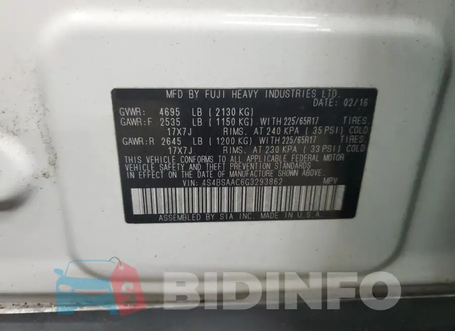 4S4BSAAC6G3293862 Photo# 13