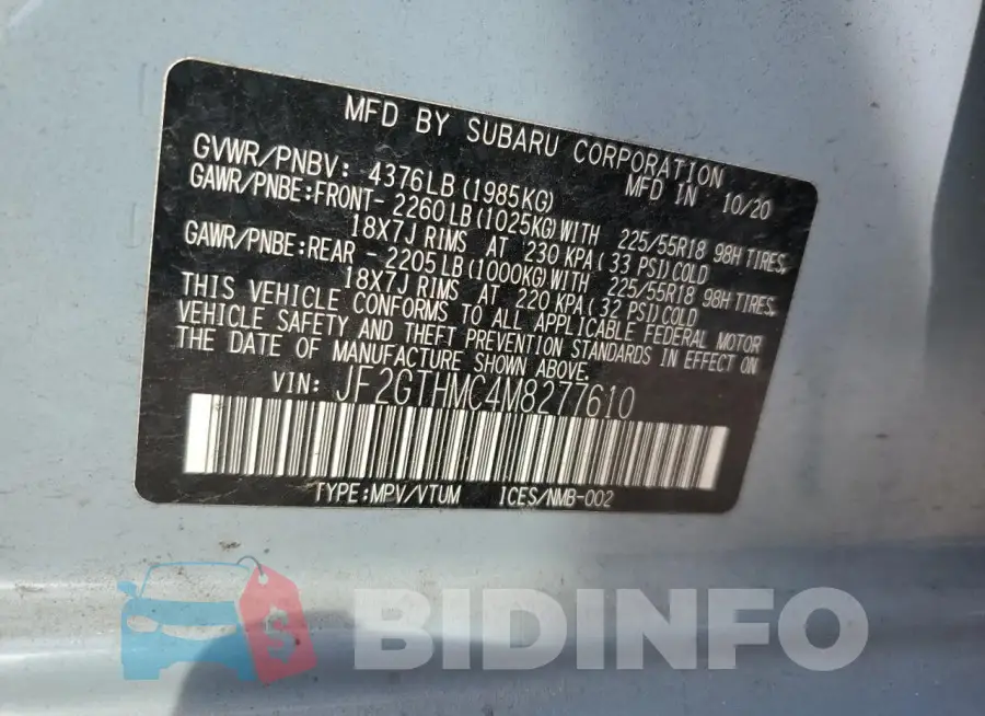 JF2GTHMC4M8277610 Photo# 14
