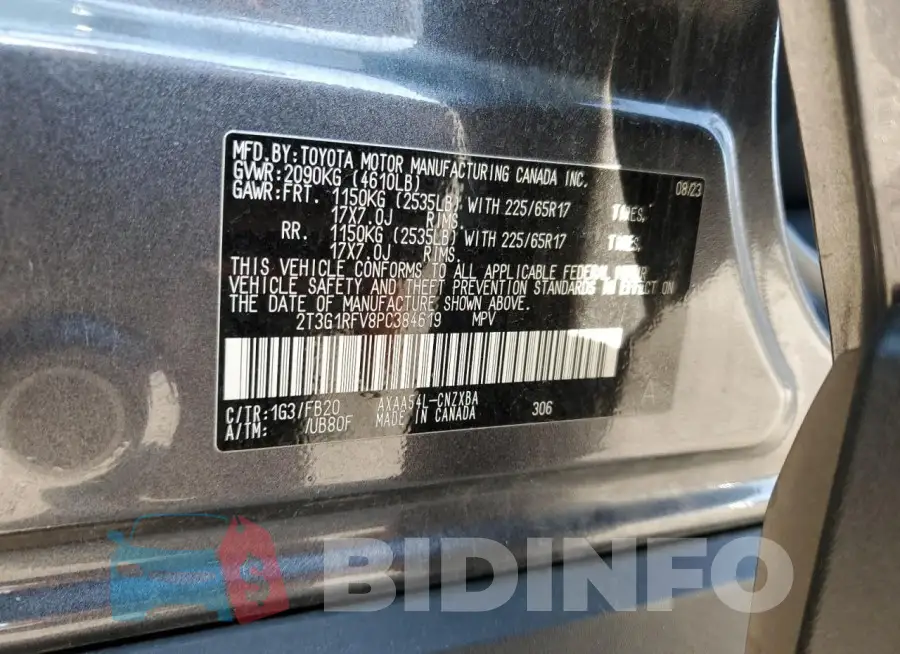 2T3G1RFV8PC384619 Photo# 14