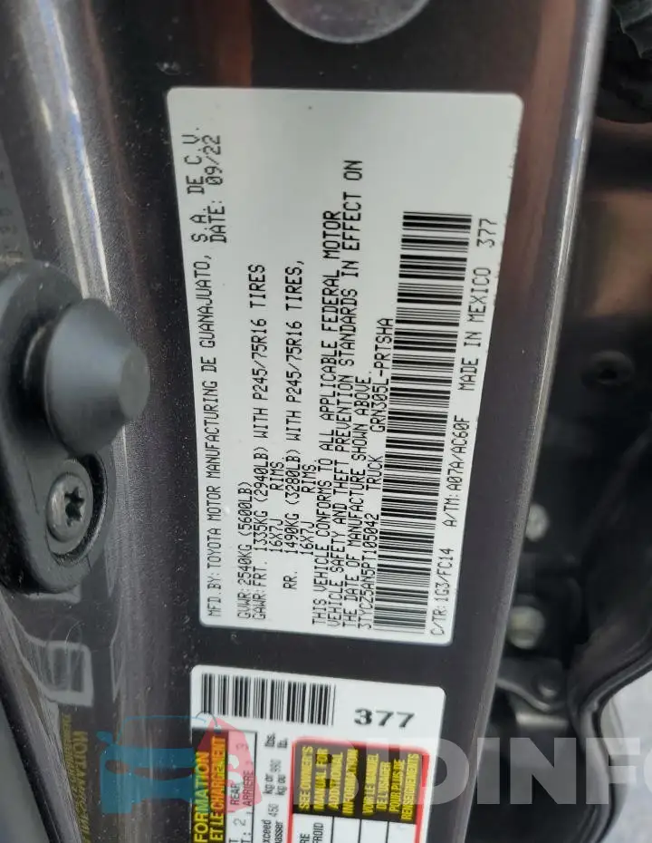 3TYCZ5AN5PT105042 Photo# 12