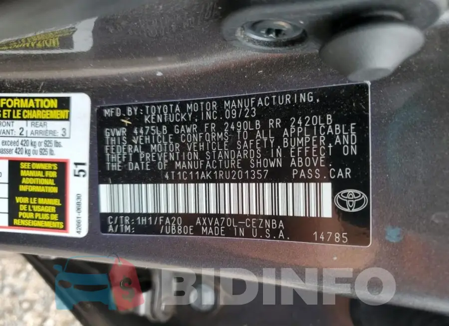 4T1C11AK1RU201357 Photo# 13