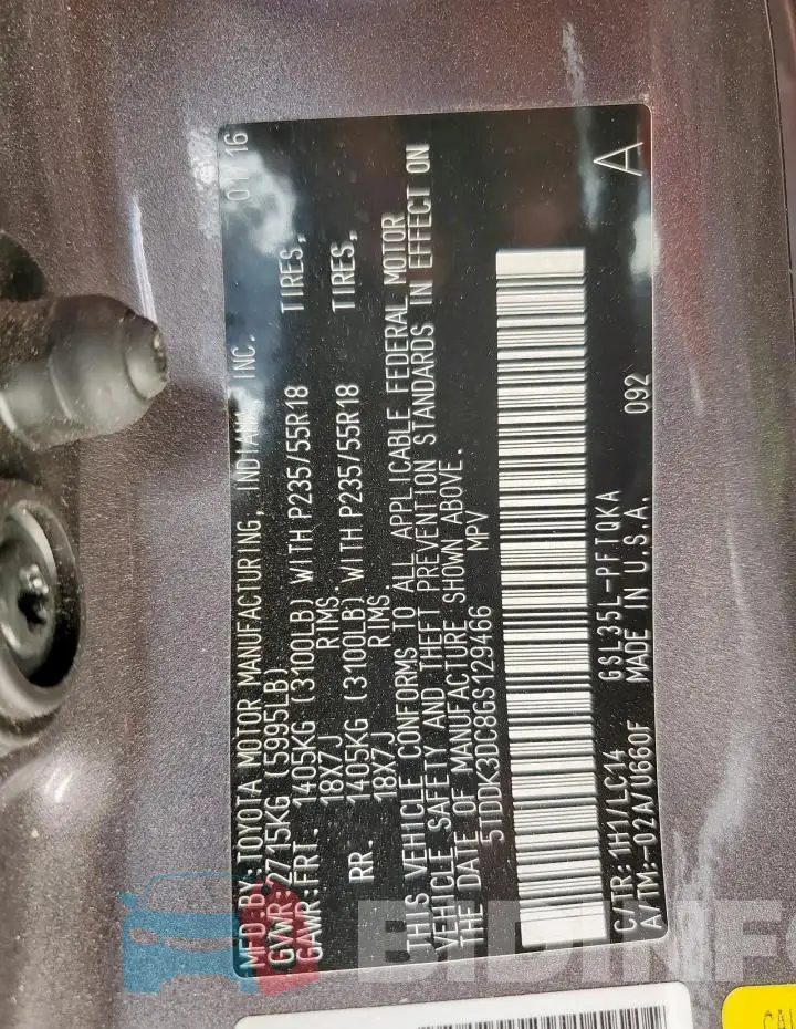 5TDDK3DC8GS129466 Photo# 13