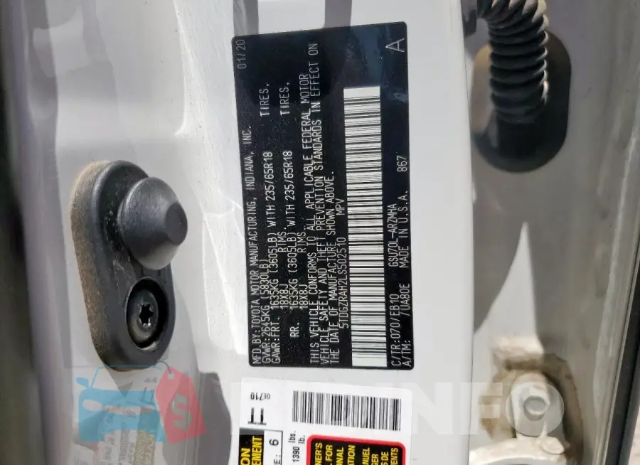 5TDGZRAH2LS502510 Photo# 13