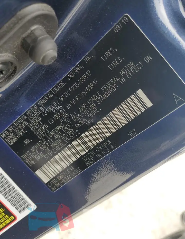 5TDYZ3DC8LS045722 Photo# 14