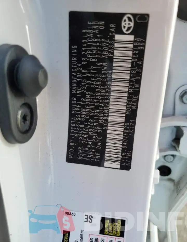 5YFB4MDE9SP236164 Photo# 12