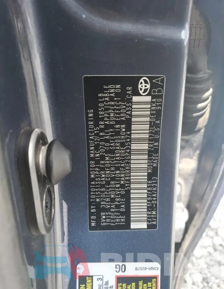 5YFBURHE2GP435474 Photo# 12