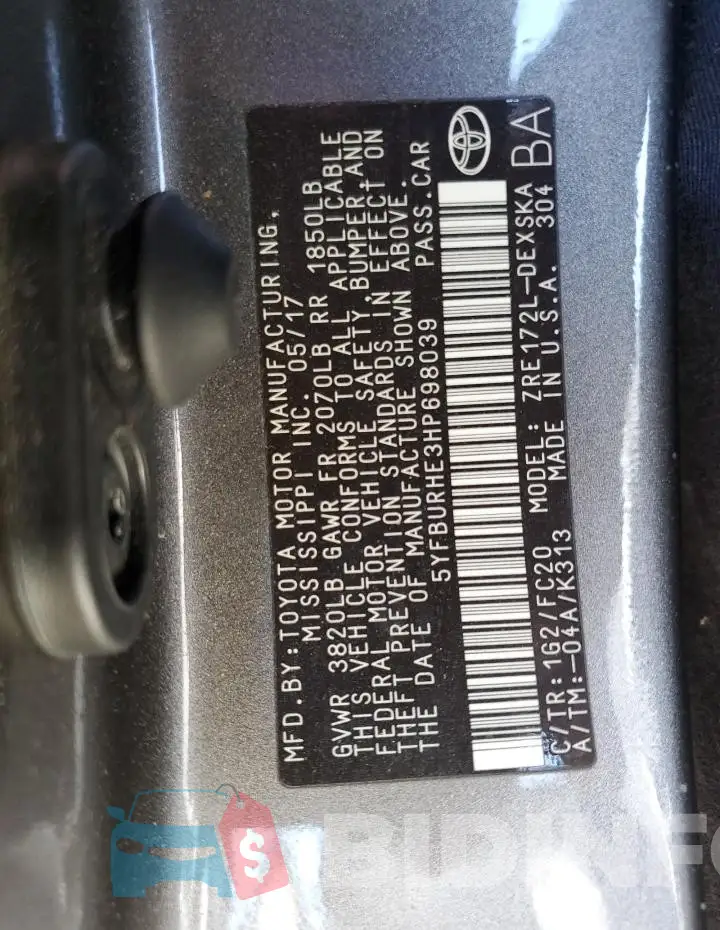 5YFBURHE3HP698039 Photo# 13