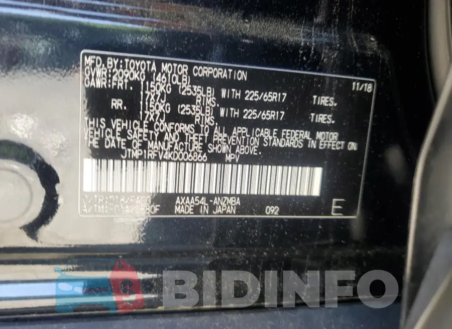 JTMP1RFV4KD006866 Photo# 14