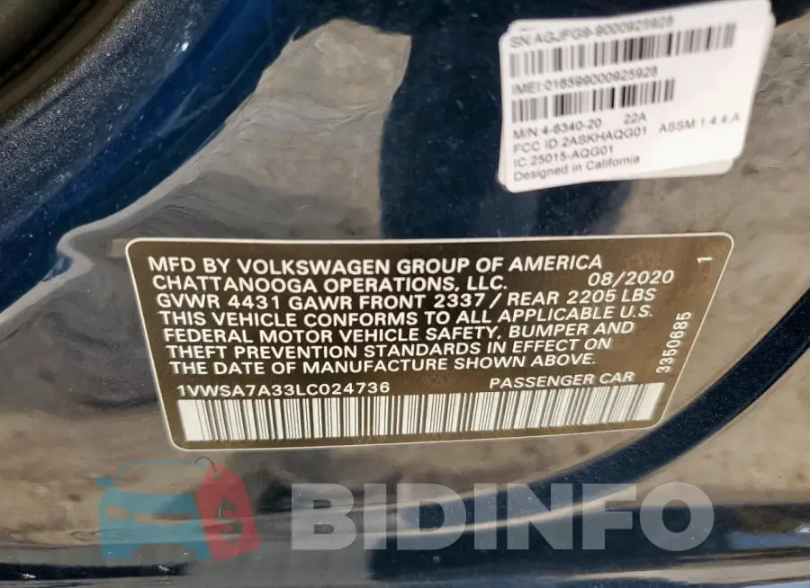 1VWSA7A33LC024736 Photo# 12