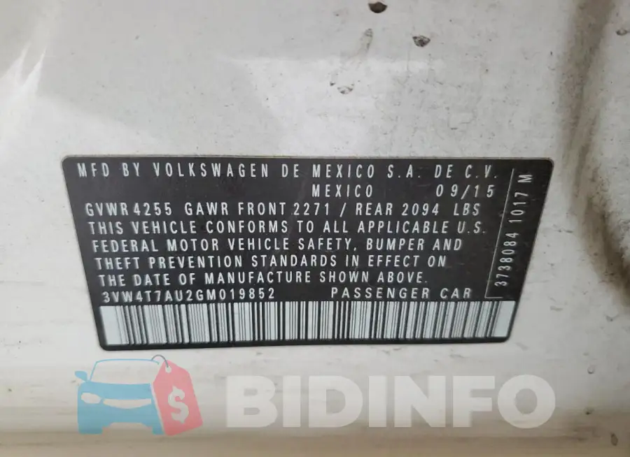 3VW4T7AU2GM019852 Photo# 13