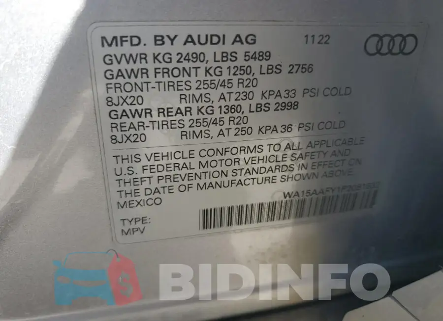WA15AAFY1P2061632 Photo# 14