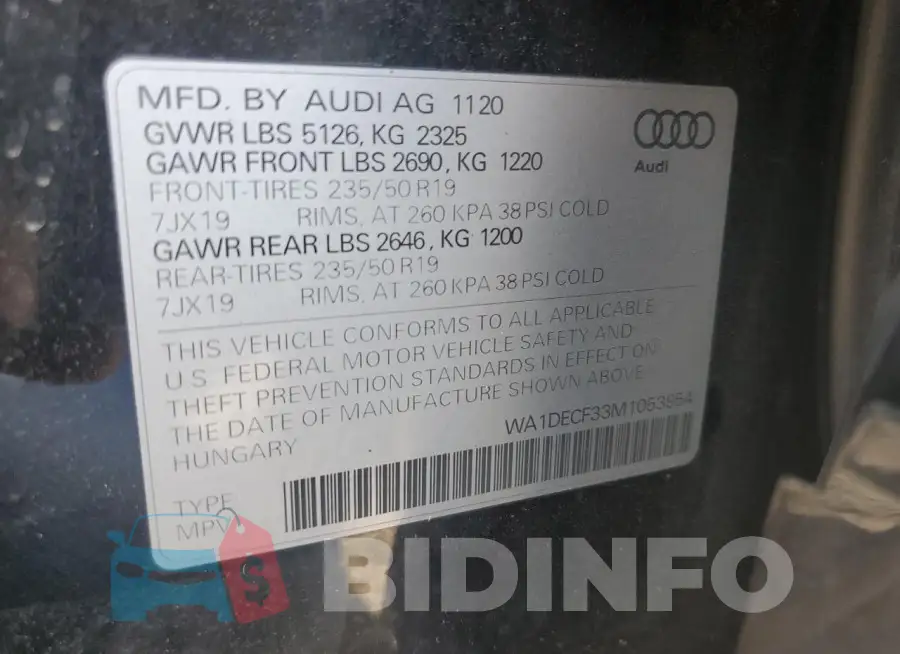 WA1DECF33M1053954 Photo# 13