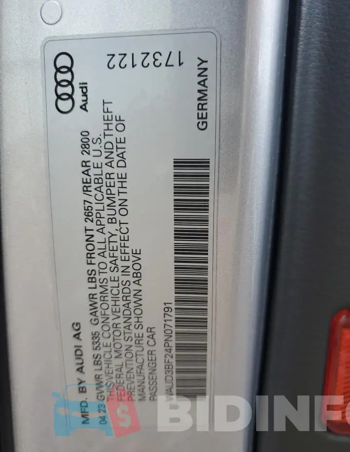 WAUD3BF24PN071791 Photo# 13
