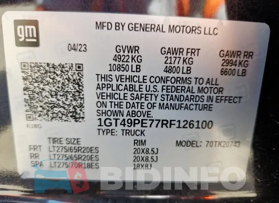 1GT49PE77RF126100 Photo# 12