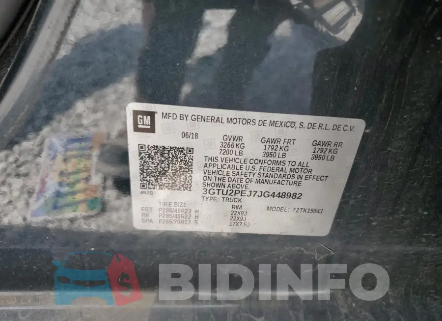 3GTU2PEJ7JG448982 Photo# 12