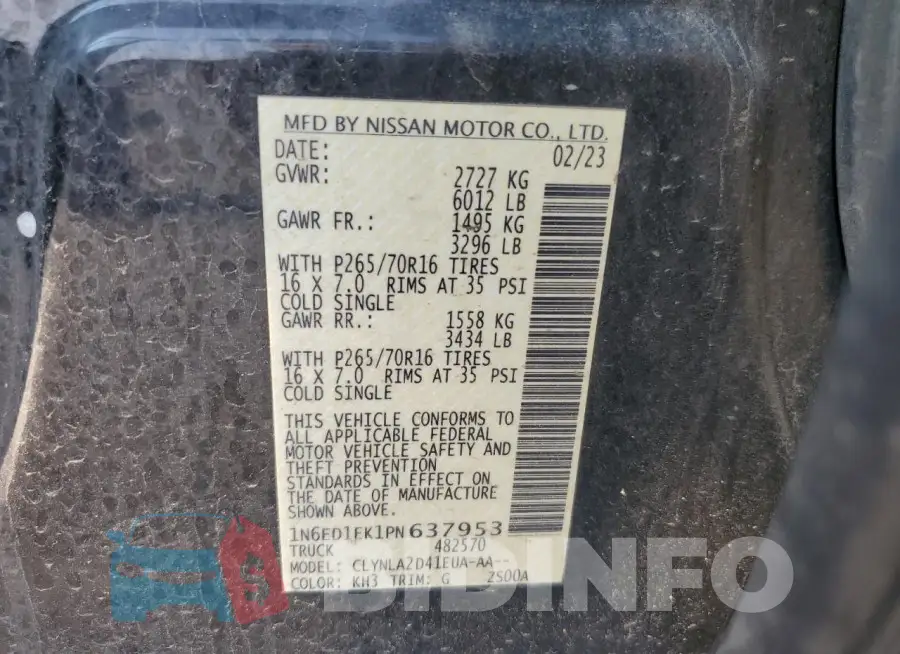 1N6ED1EK1PN637953 Photo# 13