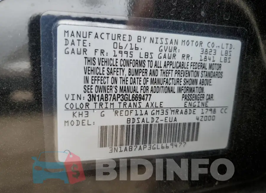 3N1AB7AP3GL669477 Photo# 12