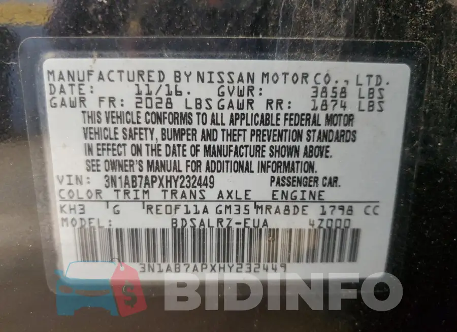 3N1AB7APXHY232449 Photo# 12