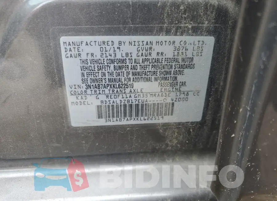 3N1AB7APXKL622519 Photo# 12