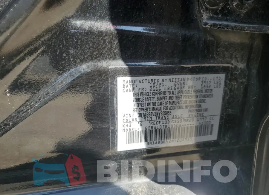 3N1AB8BV2NY205955 Photo# 12