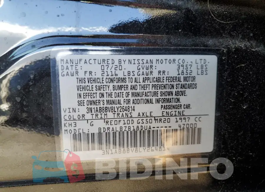 3N1AB8BV8LY264814 Photo# 13