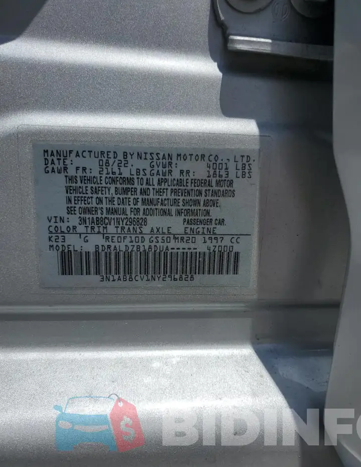 3N1AB8CV1NY296828 Photo# 13