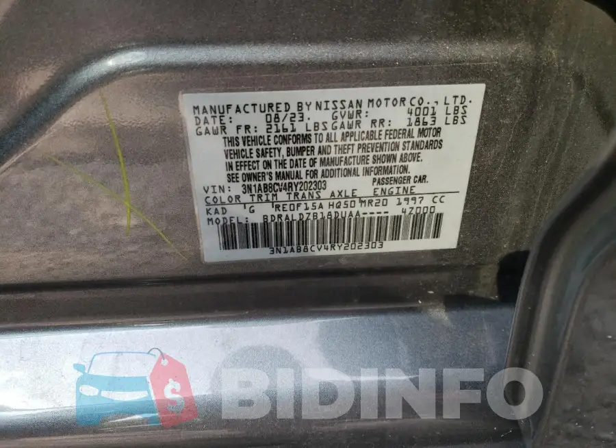 3N1AB8CV4RY202303 Photo# 12